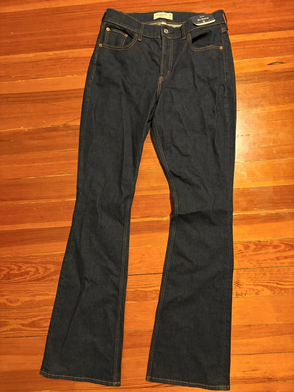 Abercrombie & Fitch Curve Love Mid Rise The Bootcut Jeans Black Waist 29